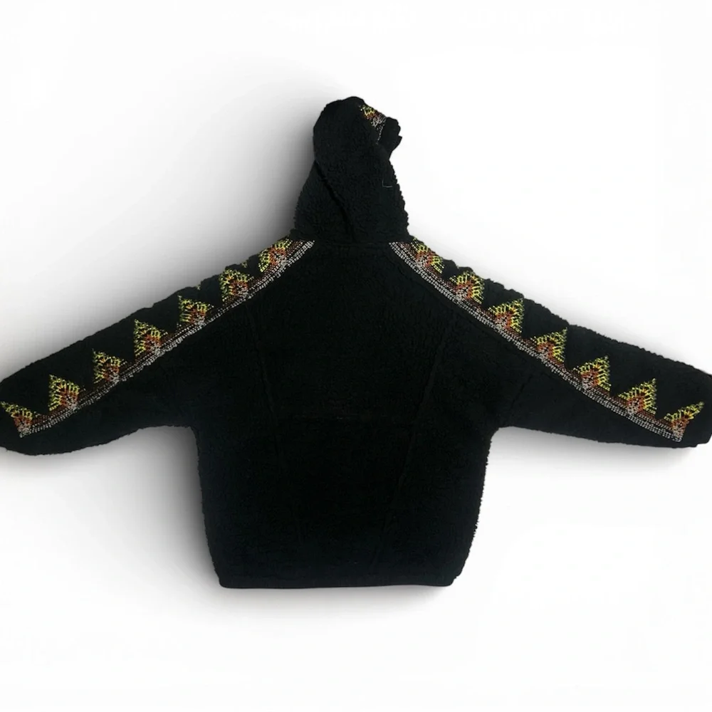 FP Movement by Free People Black Teddy Jacket with Patterned Sleeves - Picture 8 of 9